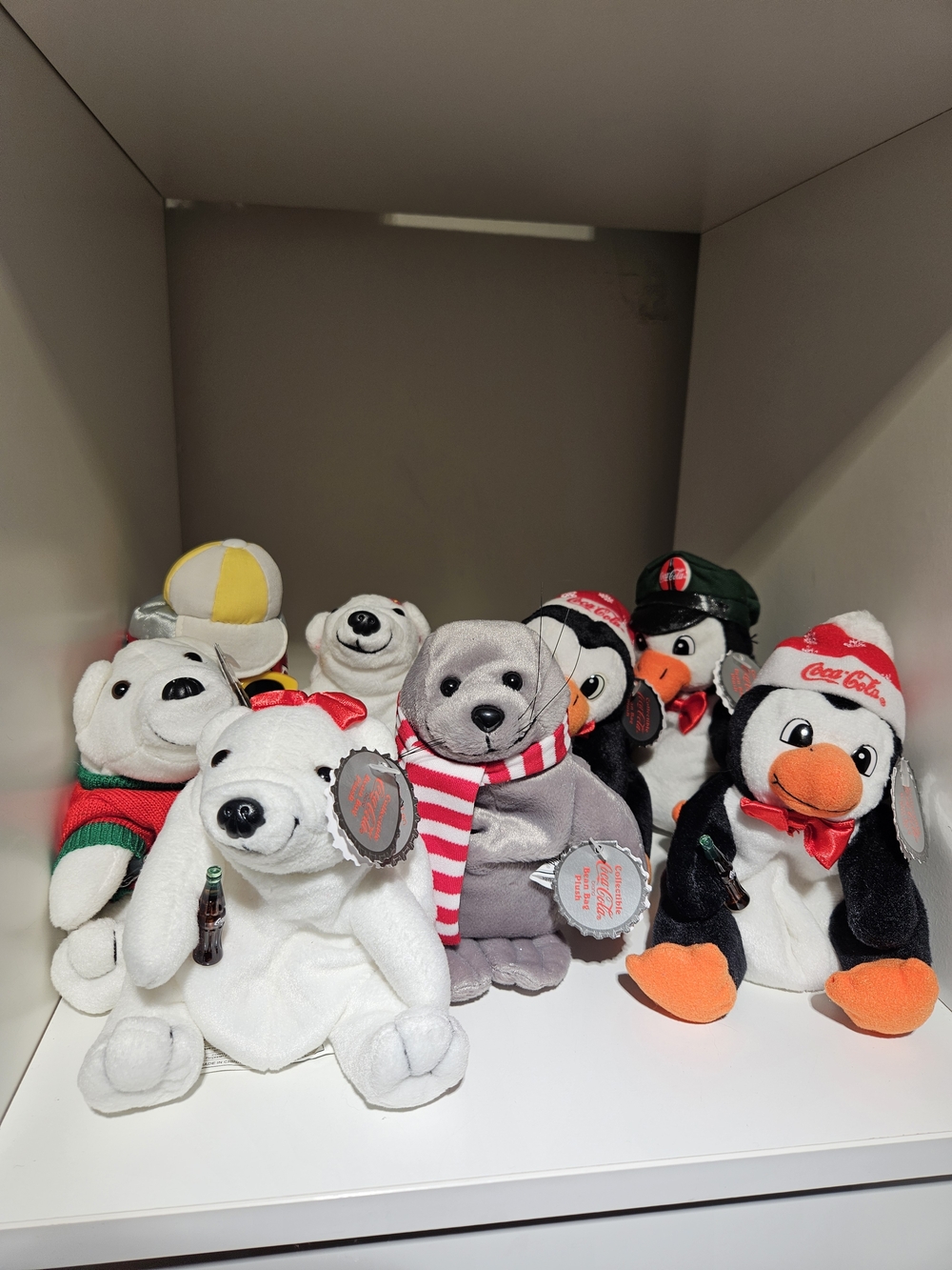 Coca Cola Plush Beanie Toy Lot Of 8 1997